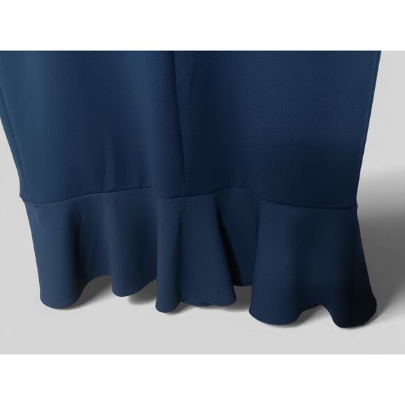 New with Tags Betsey Johnson Navy Ruffle Hem Midi Dress Sz 10  Sheath Cocktail - Picture 10 of 14
